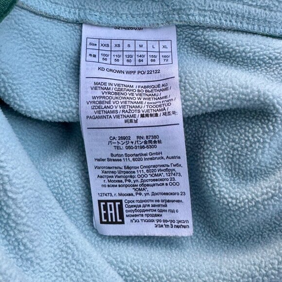 BURTON Oak Pullover Hoodie Kids S 8 Green Orange Fleece Lined Sweatshirt Unisex - Picture 12 of 12